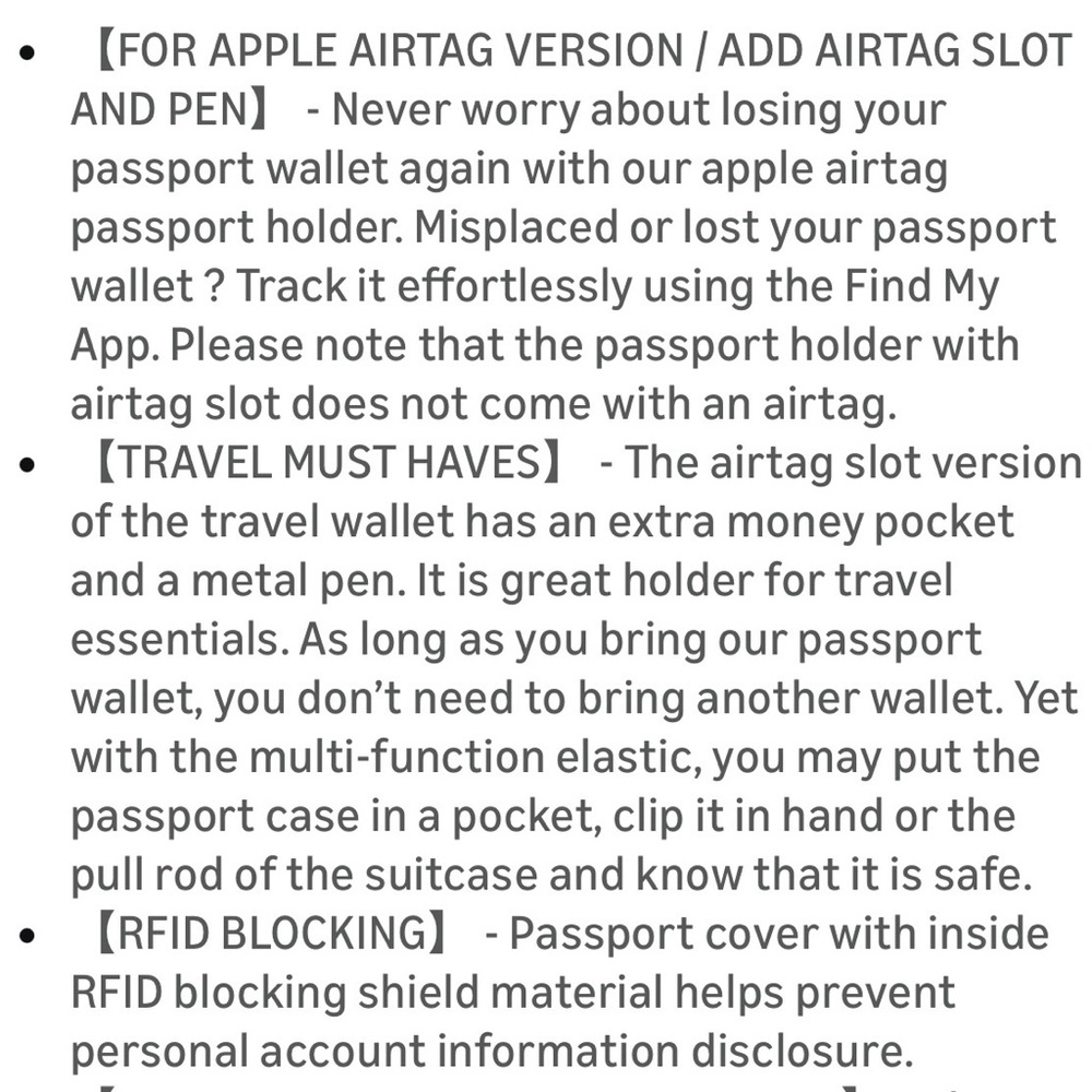 NEW! Brown USA Passport Holder and Wallet with RFID, Air Tag Slot, Pen - Picture 9 of 11